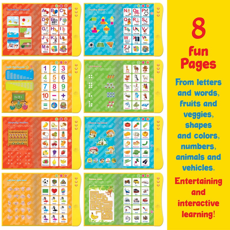 Funshpiel ABC Learning For Toddlers Sound Book, Ideal for Learning & Education Toys, Speech Therapy Toys, Preschool Learning Toys, 8 Page Toddler Activity Book Learning Alphabets, Animal, Speak and Spell & More - Image 3